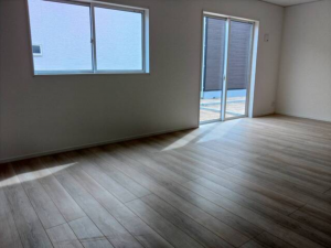 福山市水呑町、新築一戸建ての居間画像です