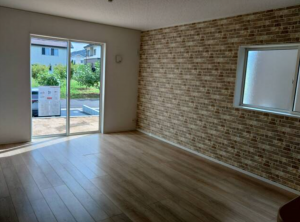 福山市水呑町、新築一戸建ての居間画像です