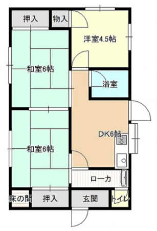 福山市伊勢丘、中古一戸建ての間取り画像です