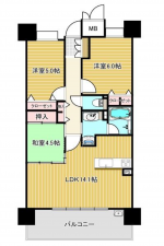 福山市南本庄、マンションの間取り画像です