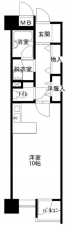 福山市沖野上町、マンションの間取り画像です