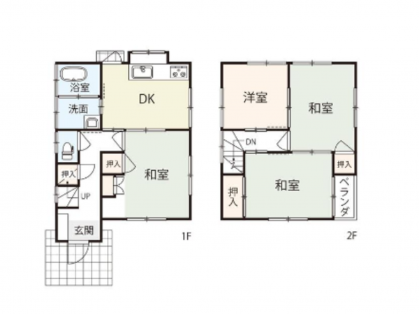 福山市水呑町、収益物件/住宅の間取り画像です