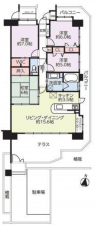 福山市北本庄、マンションの間取り画像です