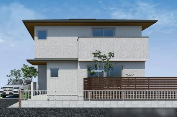 福山市川口町、新築一戸建ての完成予想図（外観）画像です