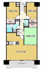 福山市引野町、マンションの間取り画像です