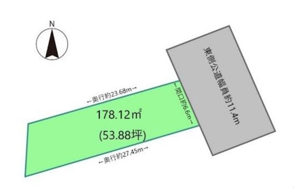 福山市多治米町、土地の間取り画像です