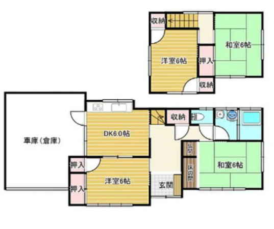 福山市沼隈町大字草深、中古一戸建ての間取り画像です