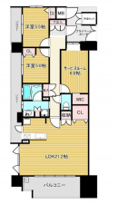 福山市野上町、マンションの間取り画像です