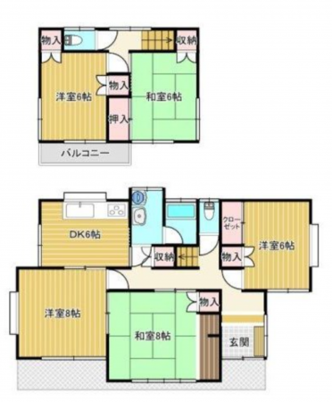 福山市幕山台、中古一戸建ての間取り画像です