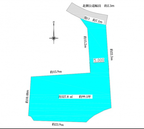 福山市水呑町、土地の間取り画像です