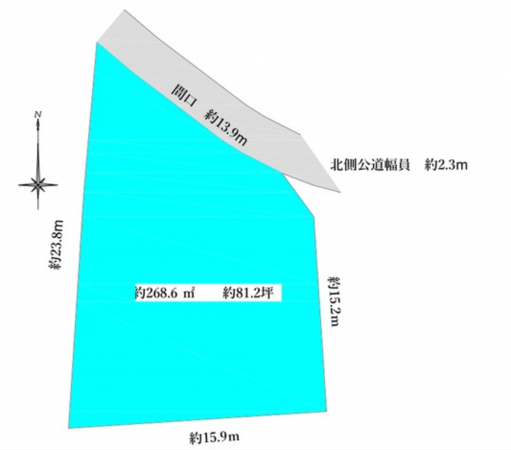 福山市水呑町、土地の間取り画像です