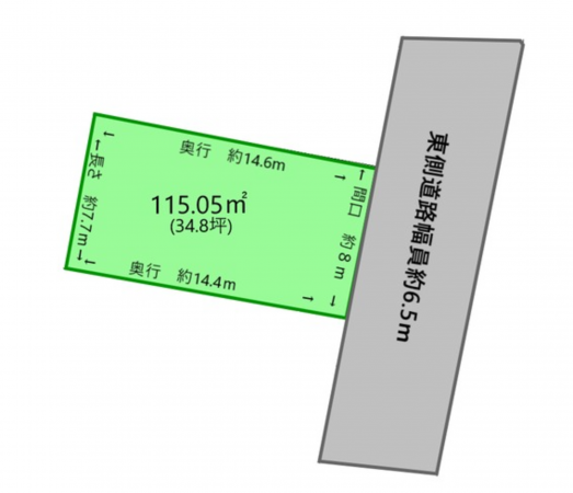福山市西桜町、土地の間取り画像です