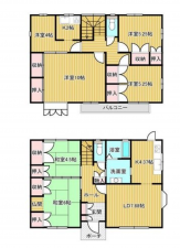 福山市明王台、中古一戸建ての間取り画像です