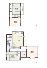 福山市清水ケ丘、中古一戸建ての間取り画像です