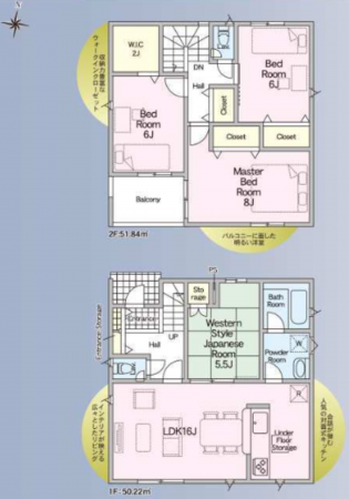 福山市長者町、新築一戸建ての間取り画像です