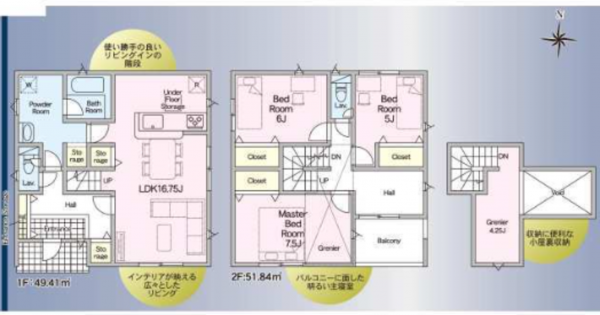 福山市長者町、新築一戸建ての間取り画像です