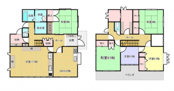 福山市奈良津町、中古一戸建ての間取り画像です