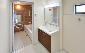 福山市幕山台、新築一戸建ての洗面画像です