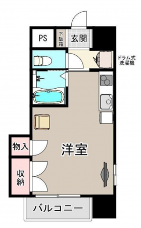 福山市御門町、マンションの間取り画像です