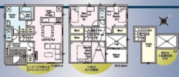 福山市沼隈町大字草深、新築一戸建ての間取り画像です