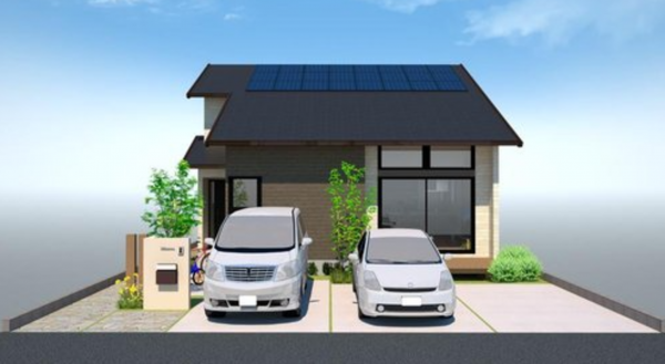 福山市大門町大門、新築一戸建ての完成予想図（外観）画像です
