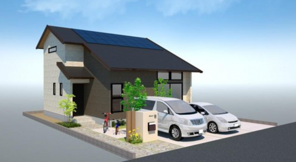 福山市大門町大門、新築一戸建ての完成予想図（外観）画像です