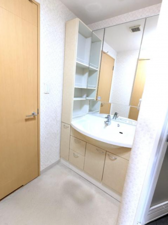 福山市東深津町、マンションの洗面画像です