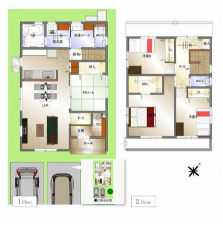 福山市幕山台、新築一戸建ての間取り画像です