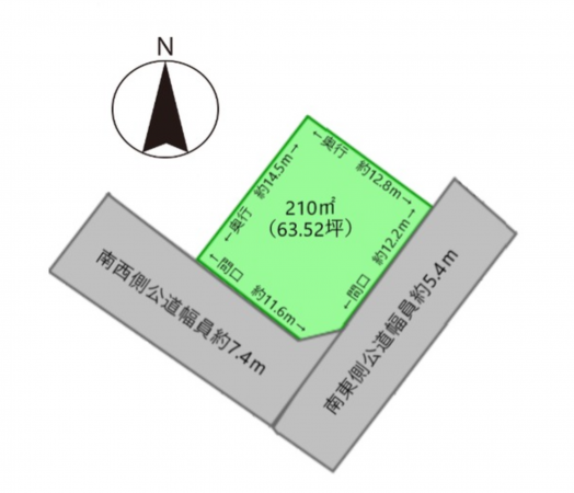 福山市金江町金見、土地の間取り画像です