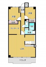 福山市沖野上町、マンションの間取り画像です