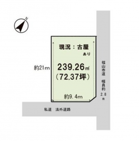 福山市津之郷町大字津之郷、土地の間取り画像です