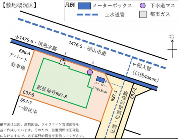 福山市川口町、土地の間取り画像です