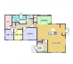 福山市蔵王町、中古一戸建ての間取り画像です