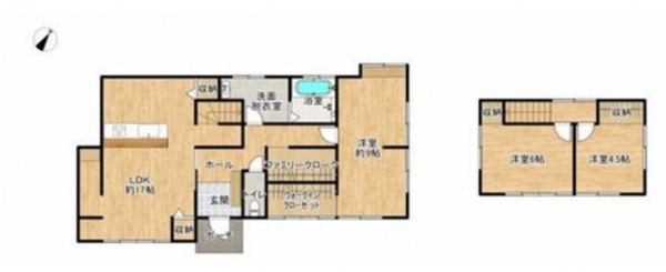福山市緑陽町、中古一戸建ての間取り画像です