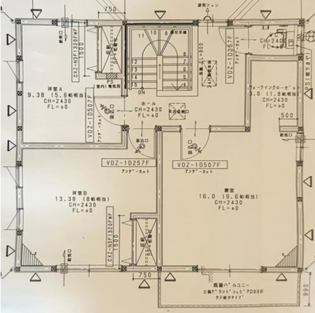 福山市平成台、中古一戸建ての間取り画像です