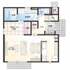 福山市東川口町、新築一戸建ての間取り画像です