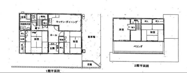 福山市山手町、中古一戸建ての間取り画像です