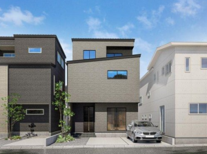福山市御船町、新築一戸建ての完成予想図（外観）画像です
