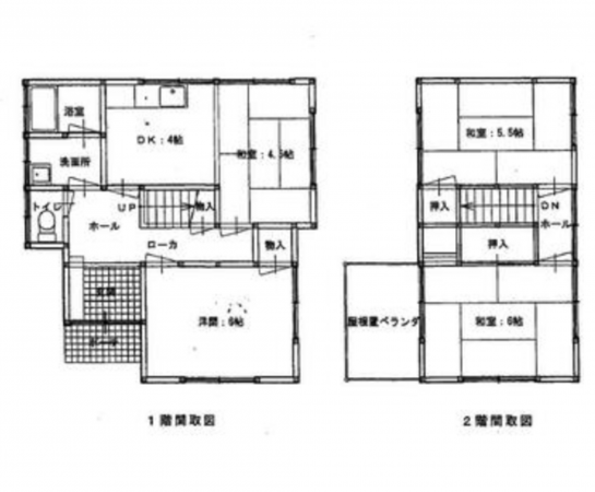 福山市川口町、中古一戸建ての間取り画像です