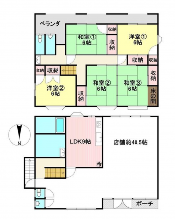 福山市西深津町、中古一戸建ての間取り画像です
