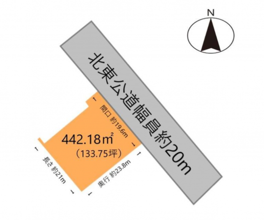 福山市西新涯町、土地の間取り画像です