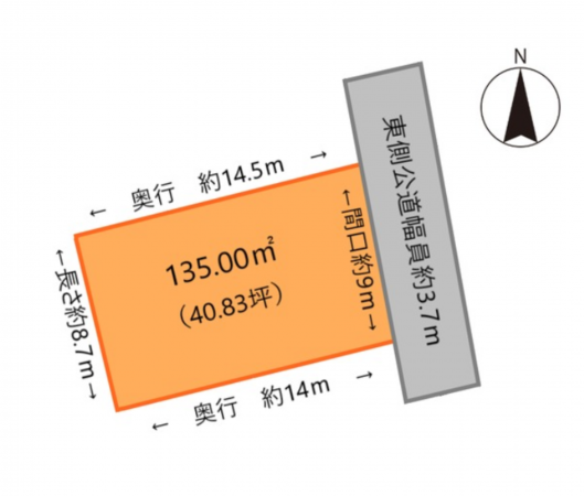 福山市東吉津町、土地の間取り画像です