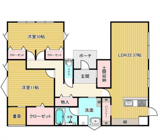 福山市瀬戸町大字地頭分、中古一戸建ての間取り画像です