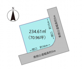 福山市伊勢丘、土地の間取り画像です
