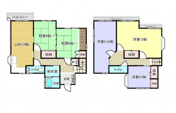 福山市引野町北、中古一戸建ての間取り画像です
