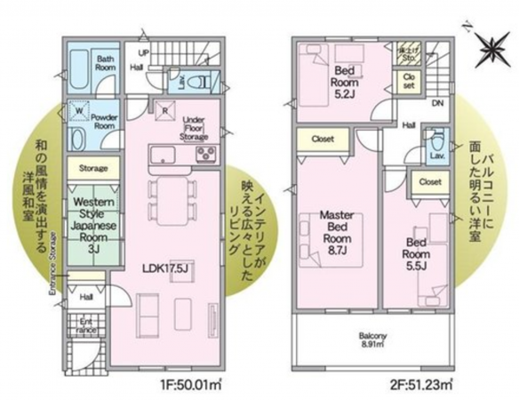 福山市沖野上町、新築一戸建ての間取り画像です