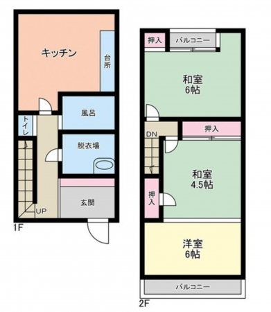 福山市草戸町、中古一戸建ての間取り画像です