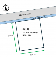 福山市北吉津町、土地の間取り画像です