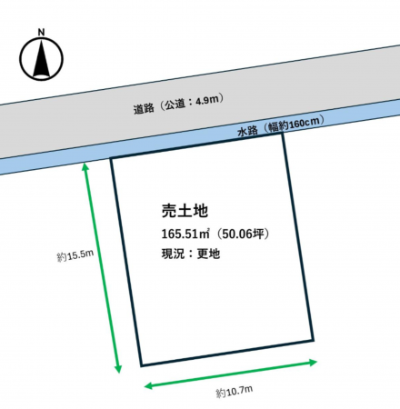 福山市北吉津町、土地の間取り画像です
