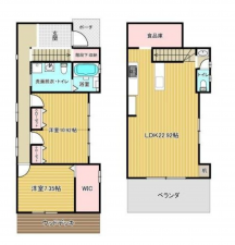 福山市新涯町、中古一戸建ての間取り画像です